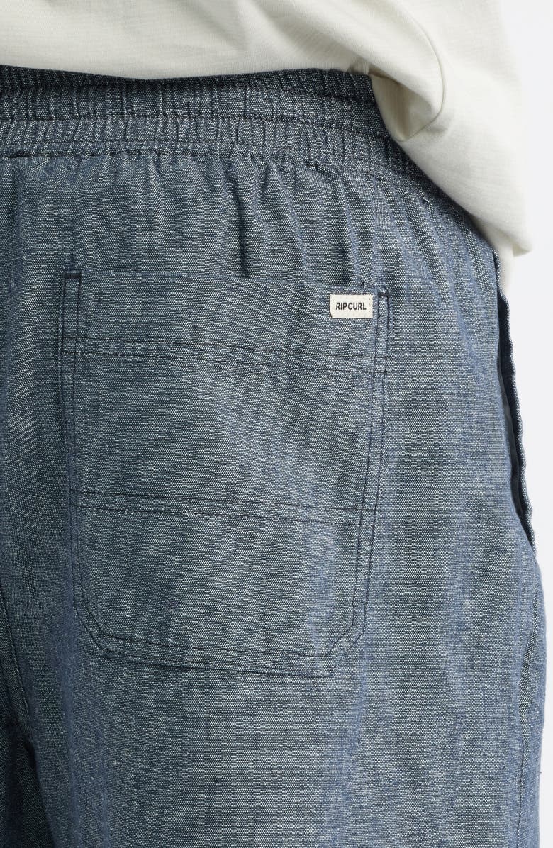 Rip Curl Rico Volley Linen & Cotton Drawstring Shorts, Alternate, color, Dark Navy