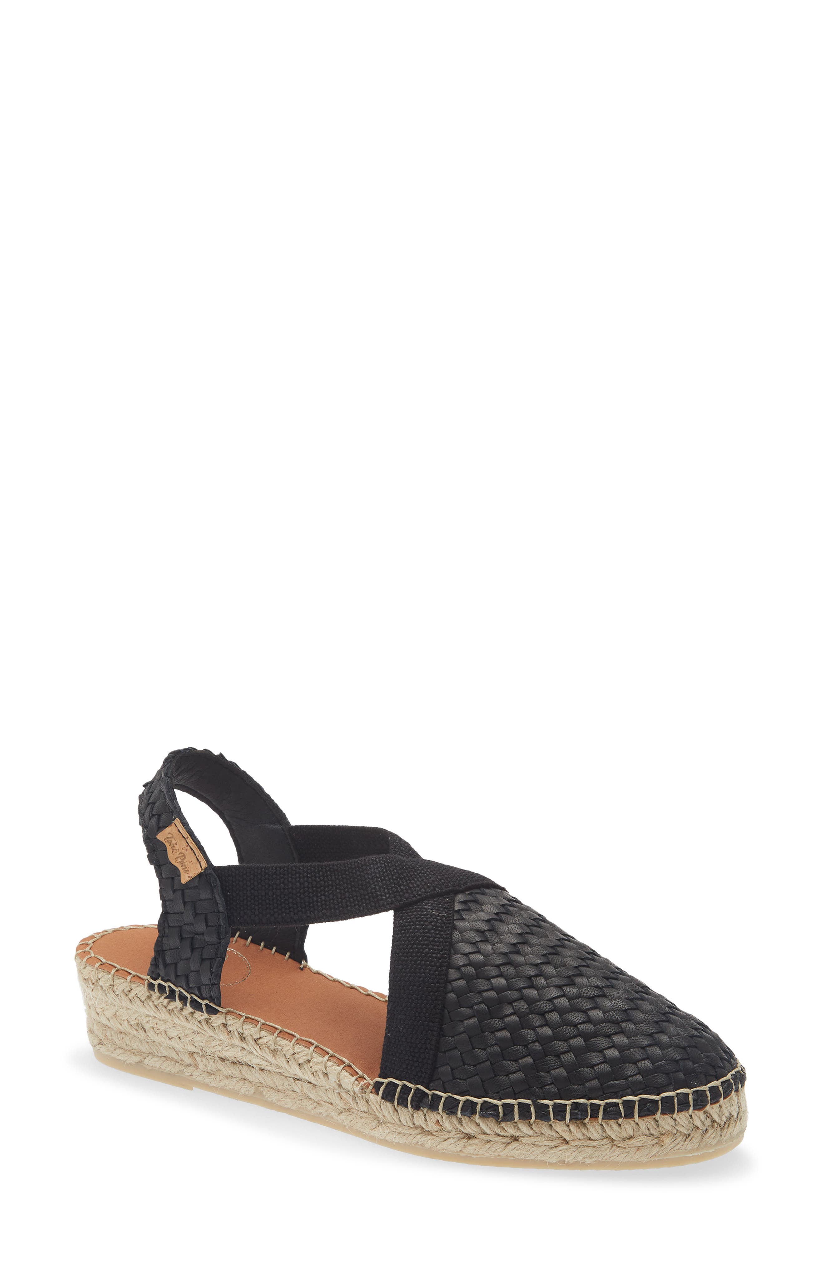 Toni Pons Siracusa Slingback Espadrille Wedge, Main, color, Negre