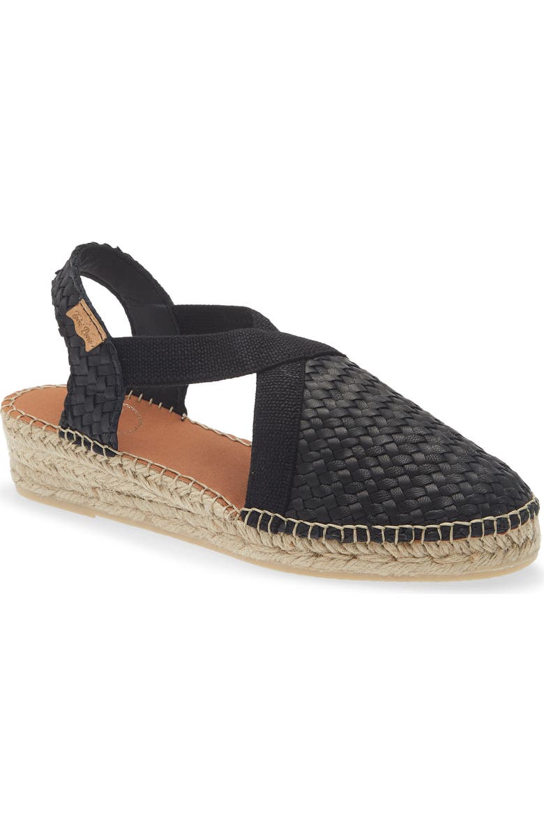 Toni Pons Siracusa Slingback Espadrille Wedge, Main, color, Negre