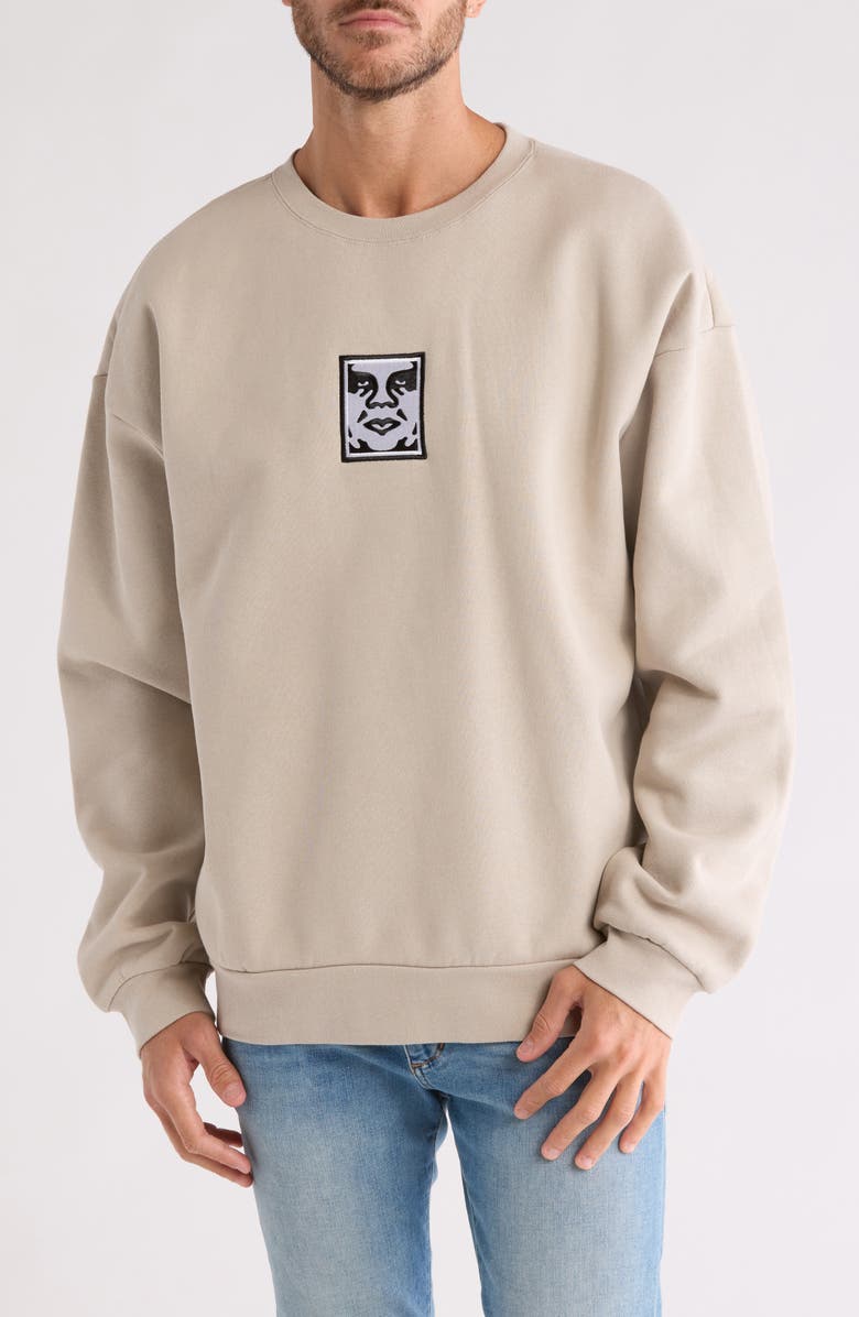 Obey Icon Extra Heavy Crewneck Sweatshirt, Main, color,