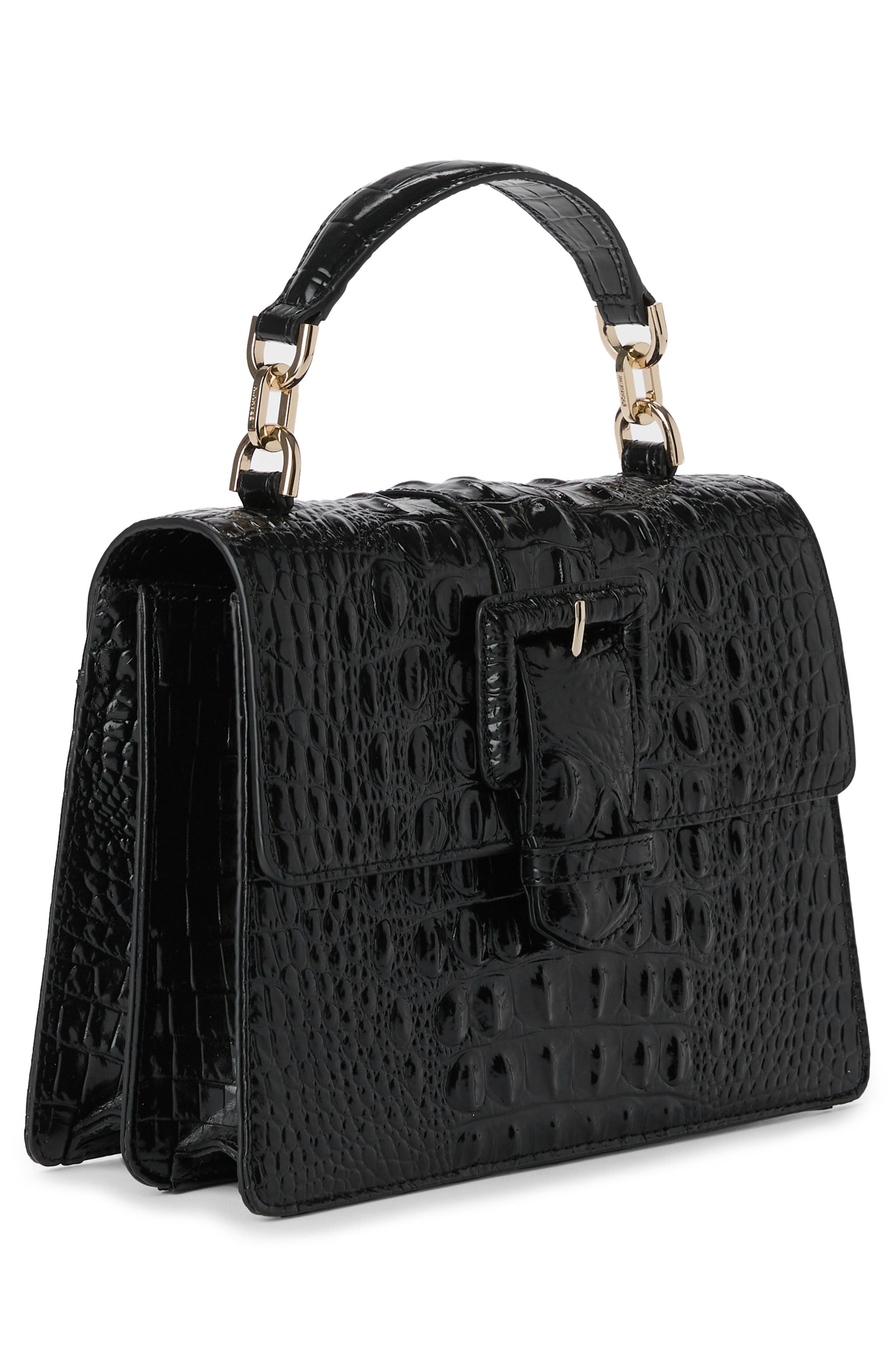 Brahmin Small Hallie Croc Embossed Leather Top Handle Bag, Alternate, color, 