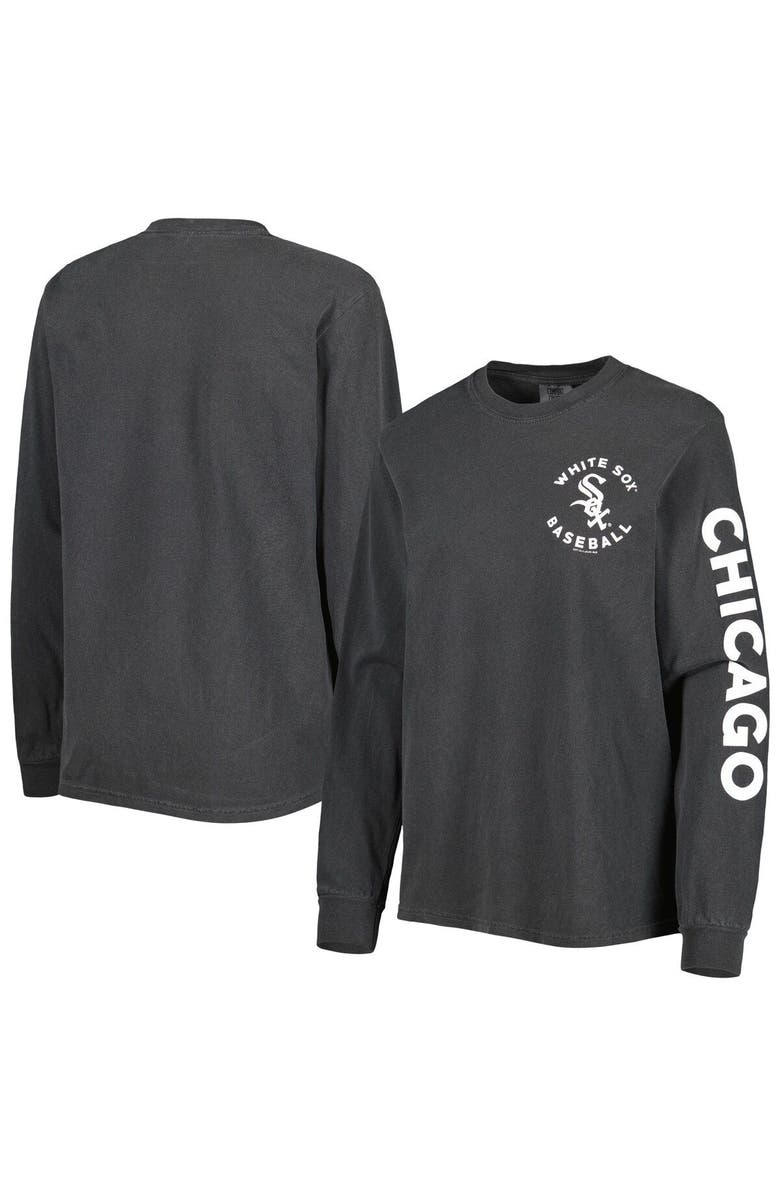 SOFT AS A GRAPE Women's Soft as a Grape Black Chicago White Sox Team Pigment Dye Long Sleeve T-Shirt, Main, color, Black