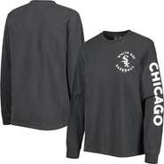 SOFT AS A GRAPE Women's Soft as a Grape Black Chicago White Sox Team Pigment Dye Long Sleeve T-Shirt