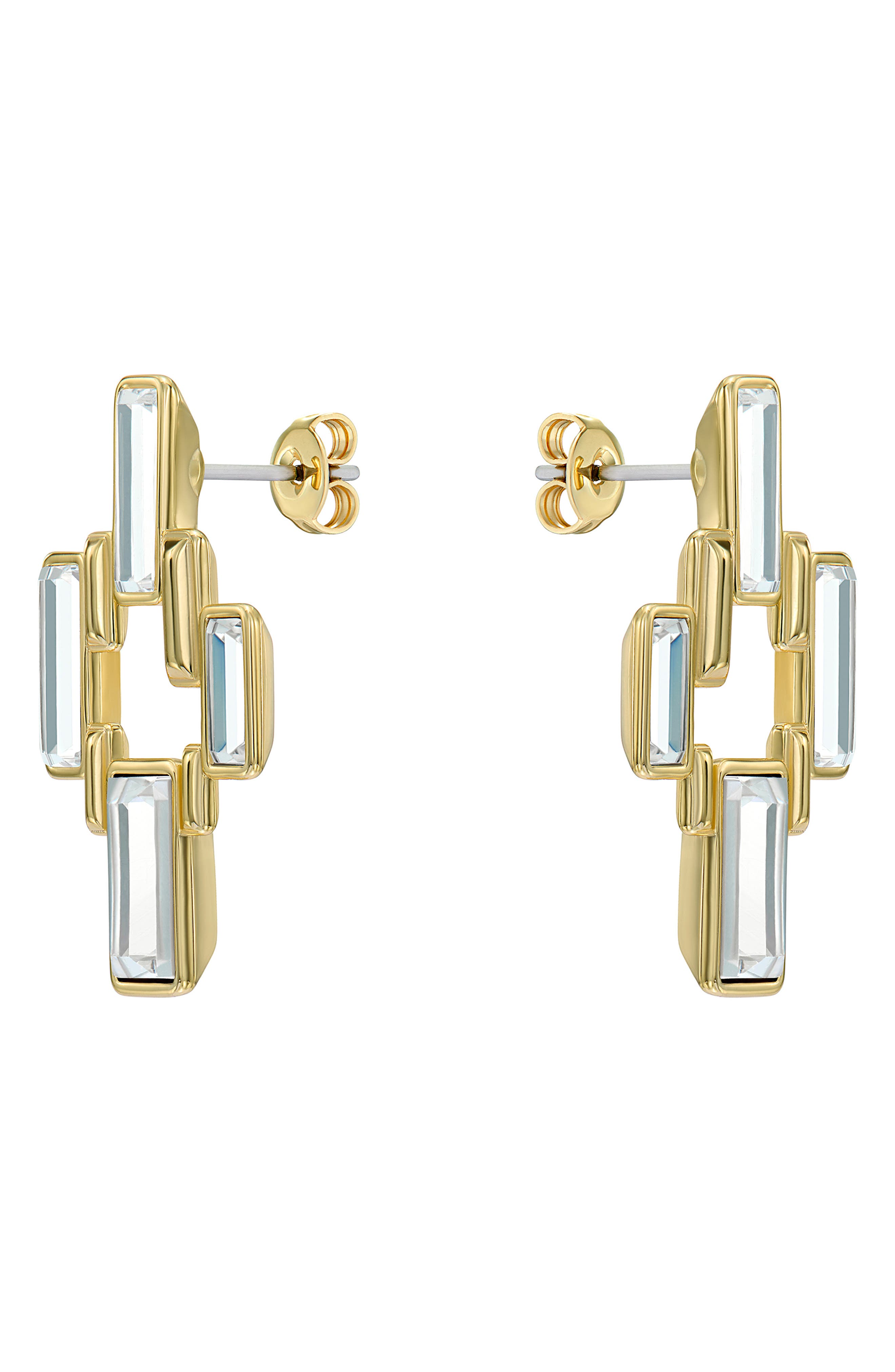 selected GOLD TONE CLEAR CRYSTAL