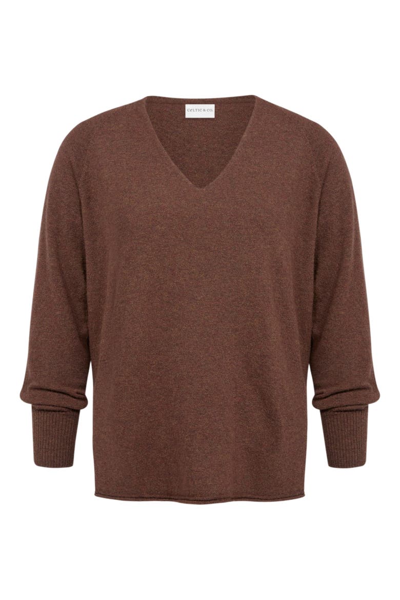 Geelong Wool Slouch V-Neck Sweater, Alternate, color, EMBER