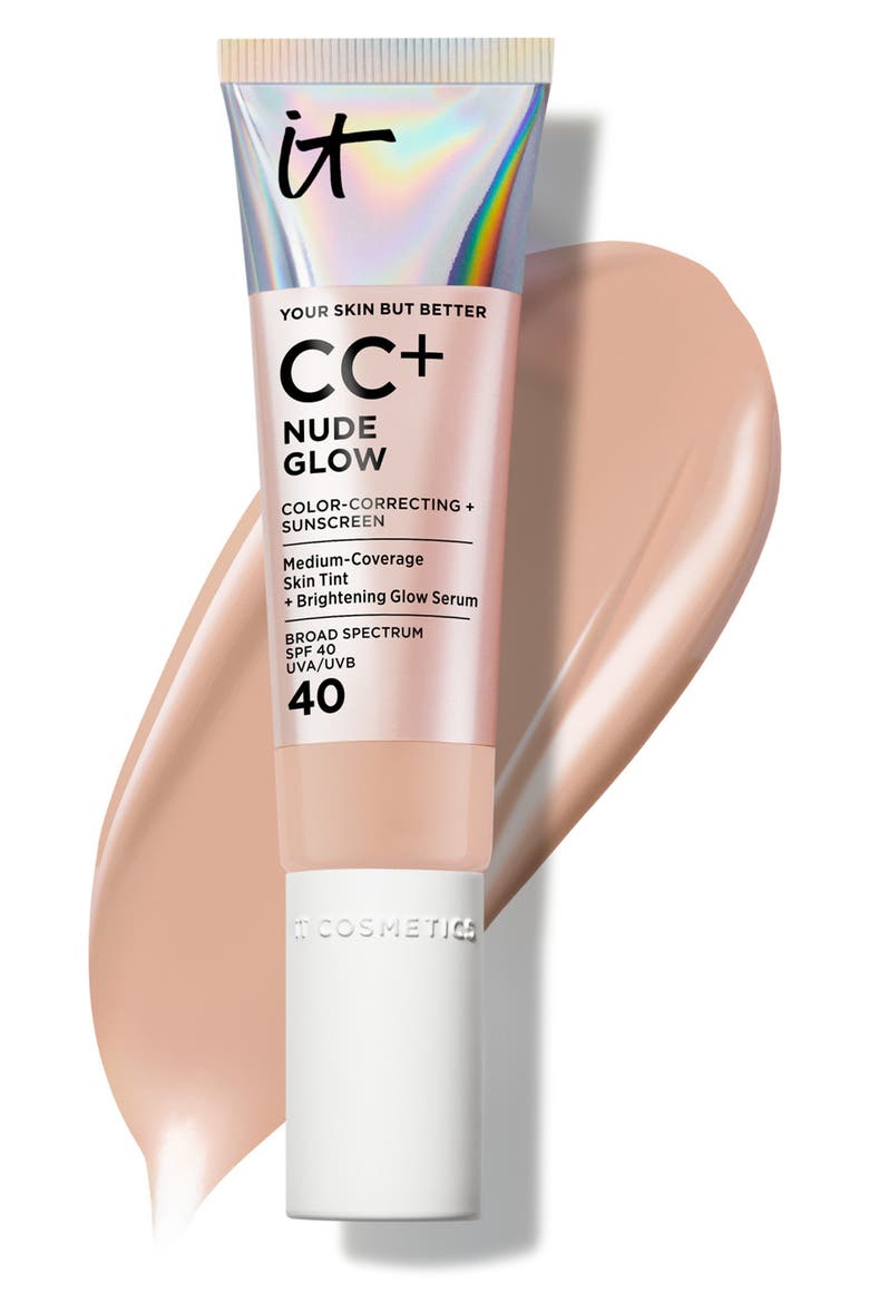 CC+ Nude Glow Lightweight Foundation + Glow Serum SPF 40, Main, color, MEDIUM COOL