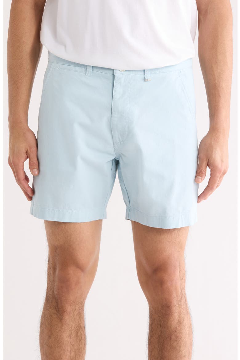 Flat Front Solid Shorts, Main, color, BABY BLUE