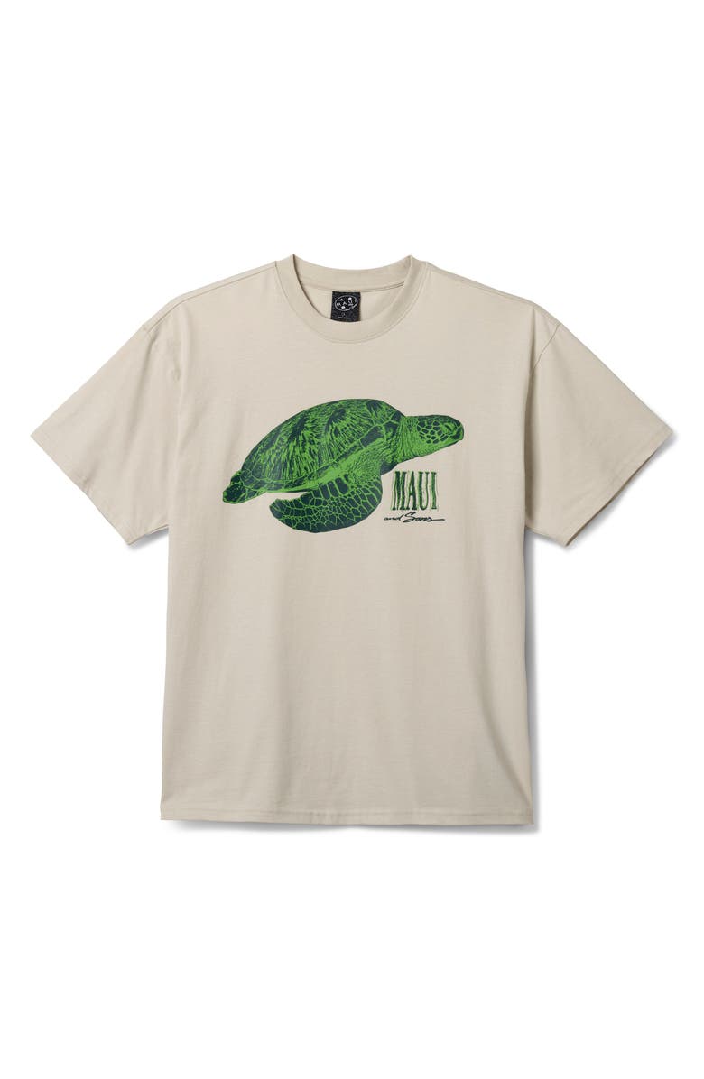 Maui & Sons Sea Turtle Boxy Fit Cotton Graphic T-Shirt, Main, color, Cement