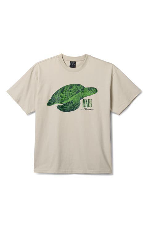 Sea Turtle Boxy Fit Cotton Graphic T-Shirt