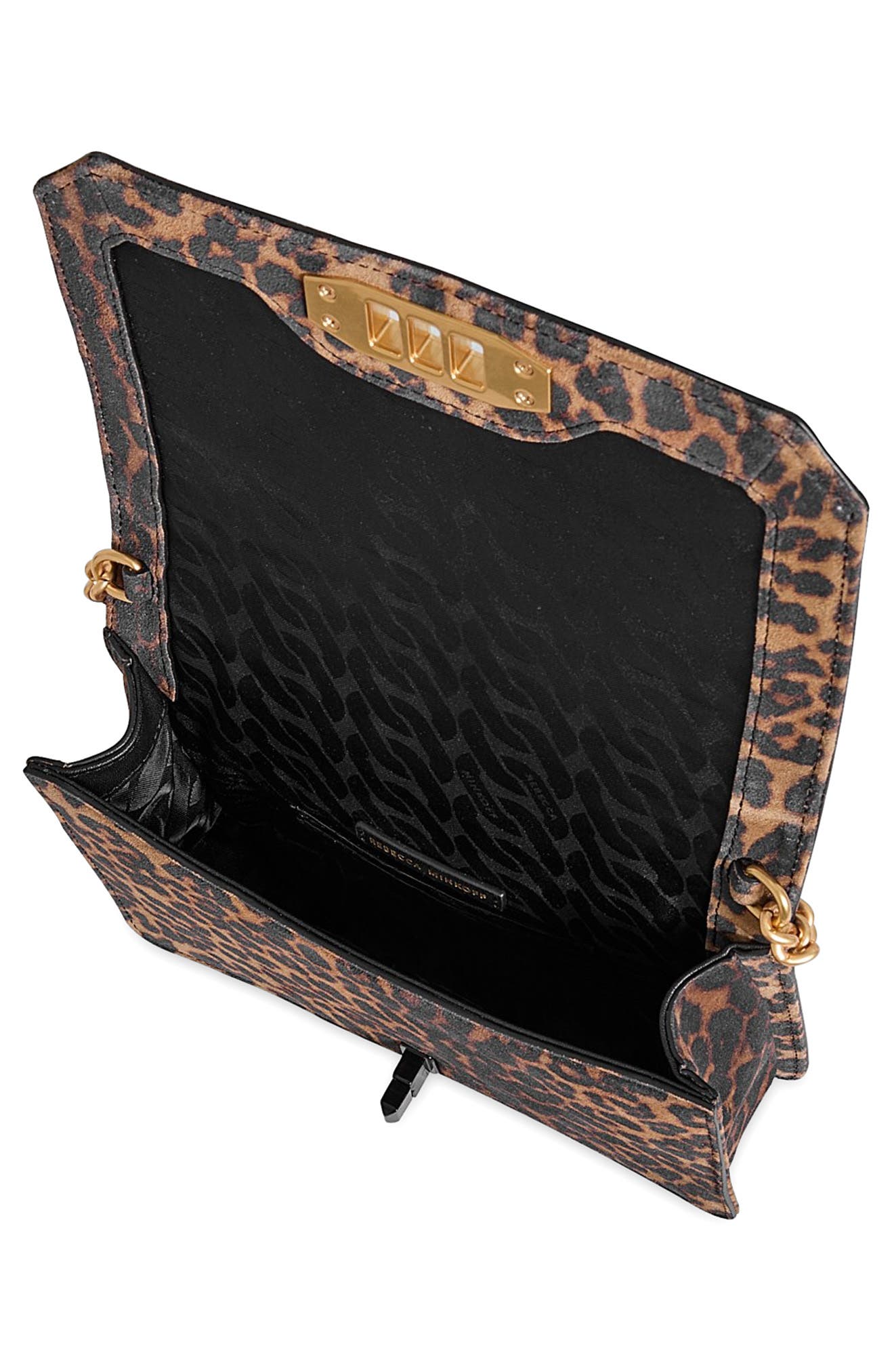 Rebecca Minkoff Chevron Quilted Small Love Crossbody Bag, Alternate, color, Leopard