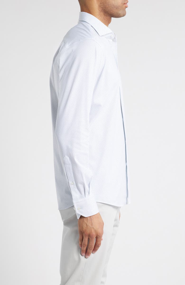 Peter Millar Crown Crafted Excursionist Flex Microdot Button-Up Shirt, Alternate, color, White