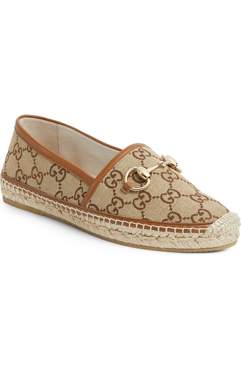 Gucci Pilar Horsebit Espadrille Flat, Main, color,