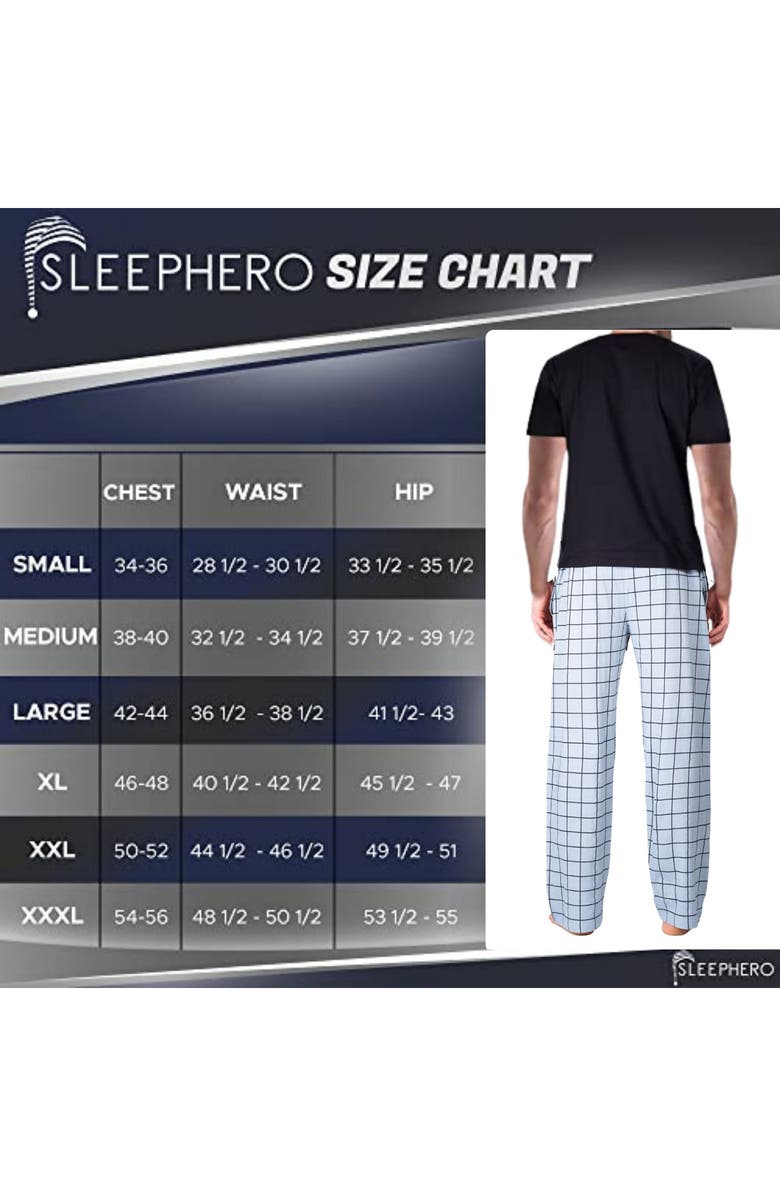SLEEPHERO Knit Brushed Grid Flannel Pajamas, Alternate, color, Windowpane