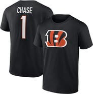 FANATICS Men's Fanatics Ja'Marr Chase Black Cincinnati Bengals Player Icon Name & Number T-Shirt