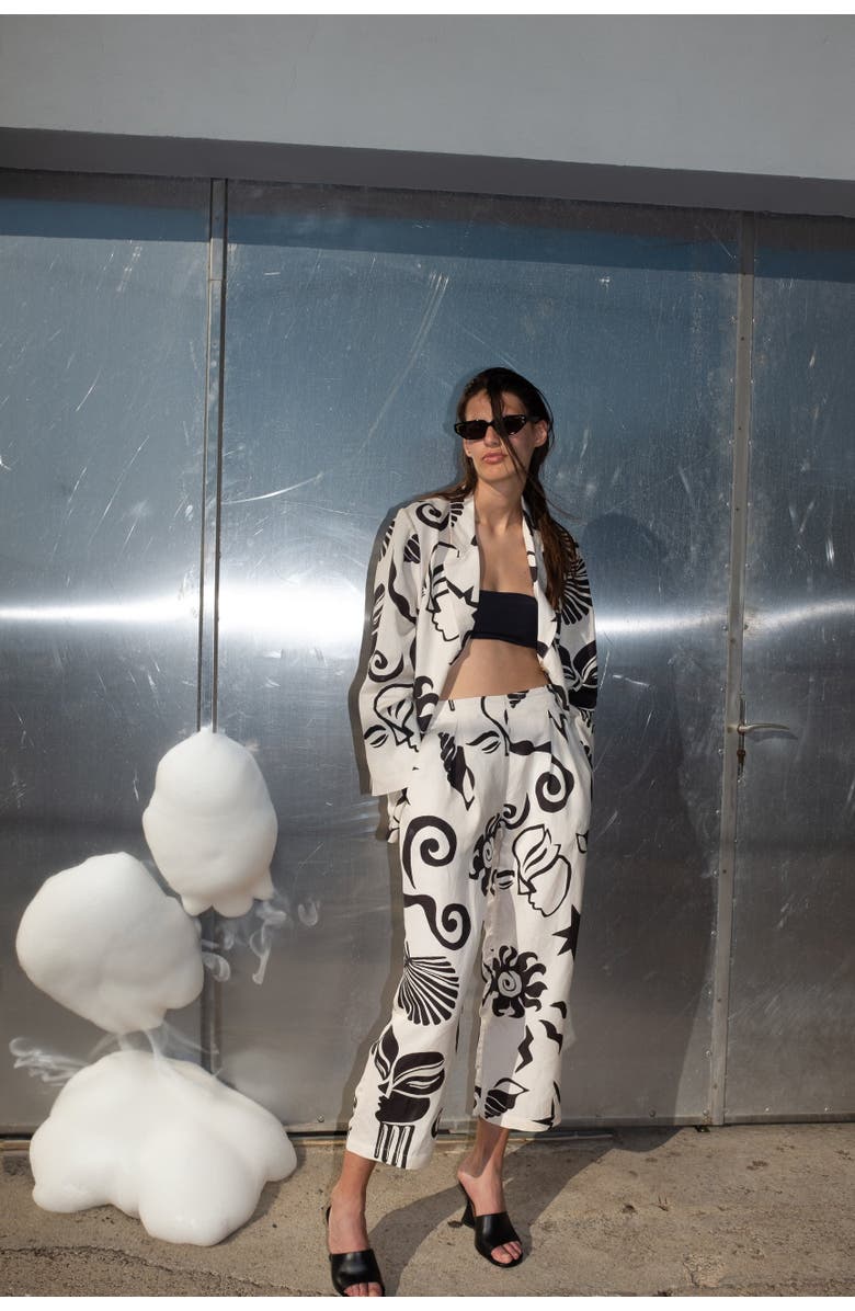 Untitled in Motion Yarma Printed Wide-Leg Pants, Alternate, color, Thalassa