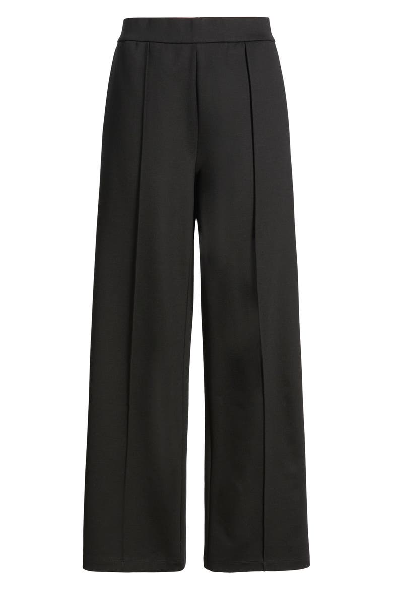 Pintuck High Waist Wide Leg Pants, Alternate, color, BLACK