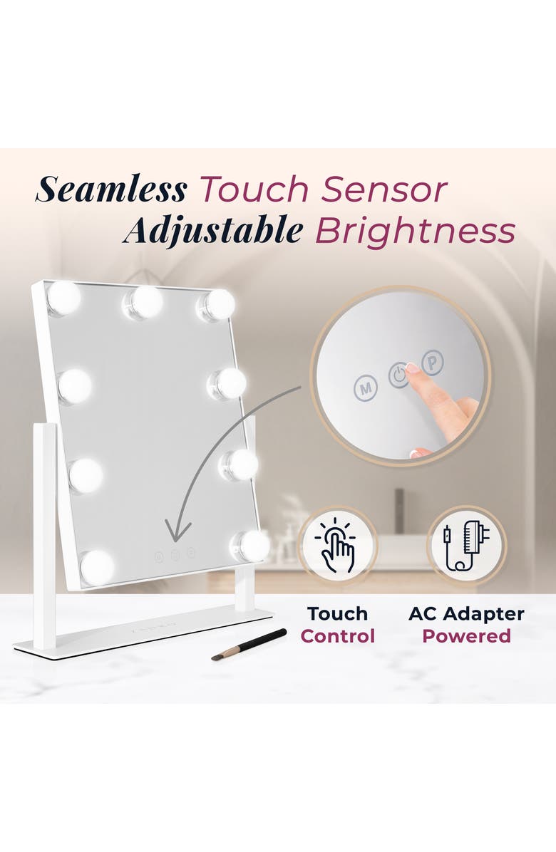 Zadro Small Vertical Hollywood Makeup Mirror with Lights, Alternate, color, White