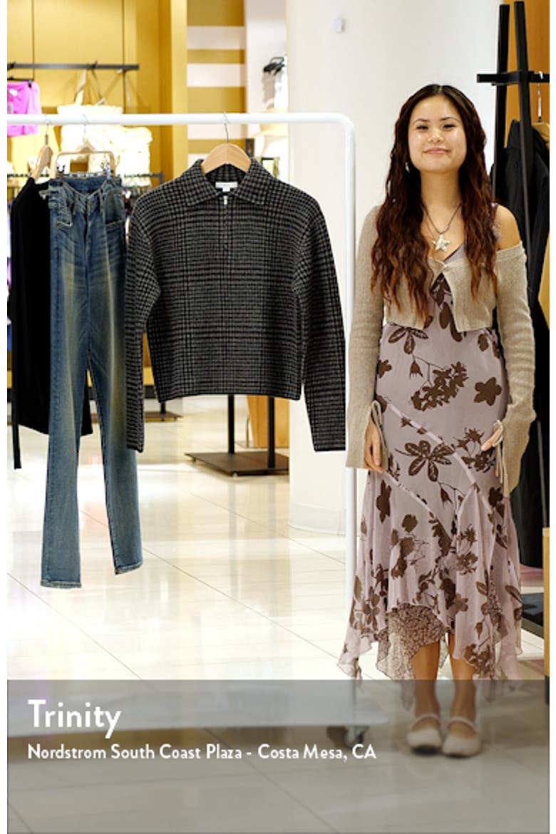 Houndstooth Wool & Cashmere Quarter Zip Sweater video