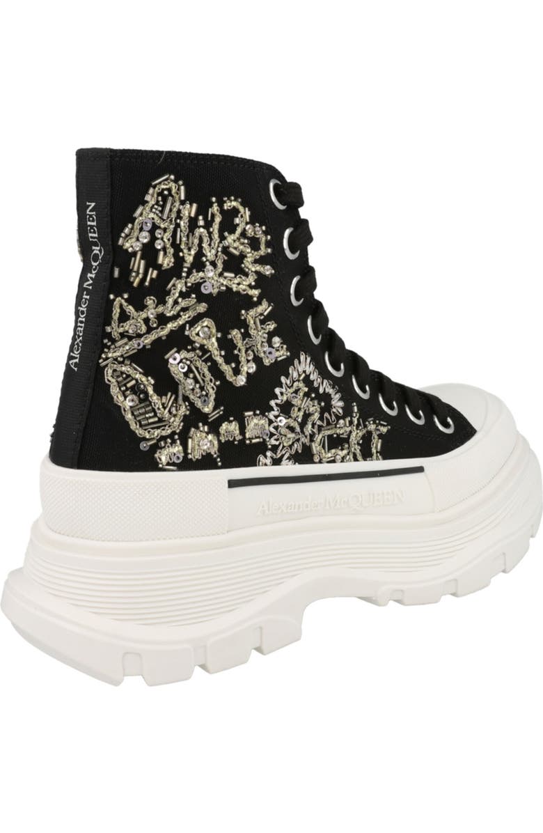 McQueen Crystal Embellished High Top Sneaker, Alternate, color,
