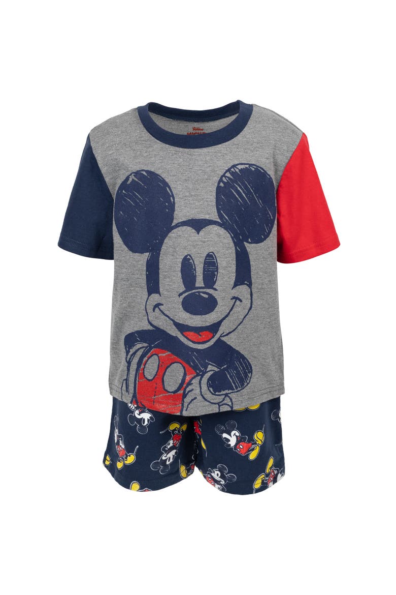 Mickey Mouse 2-Piece T-Shirt and Shorts Set, Alternate, color, Mickey Grey Navy