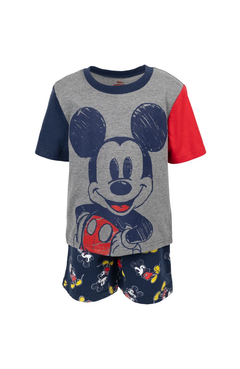 Disney Mickey Mouse 2-Piece T-Shirt and Shorts Set, Alternate, color, Mickey Grey Navy