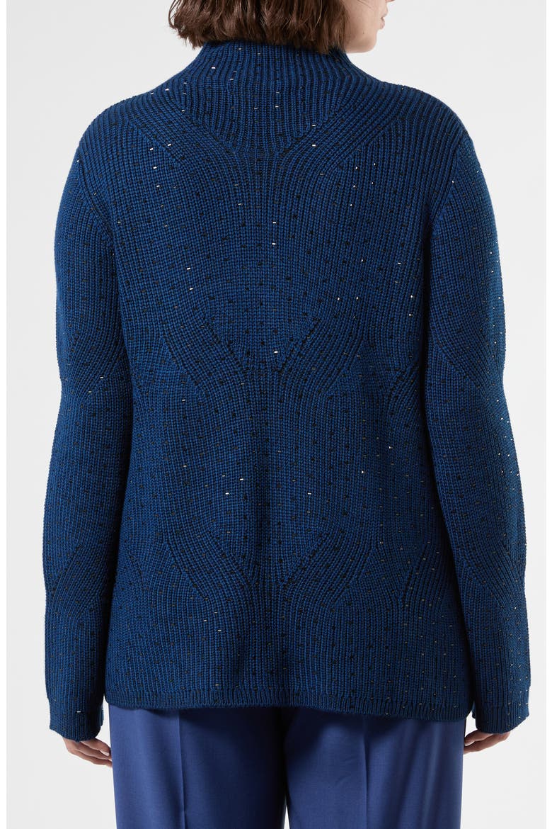 Campale Beaded Mock Neck Sweater, Alternate, color, BLUE/ BLACK