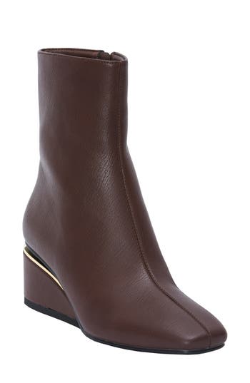 Ninety Union Mona Square Toe Wedge Boot In Brown