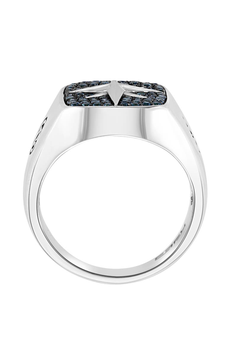 Sterling Silver London Blue Topaz Starburst Ring, Alternate, color, BLUE