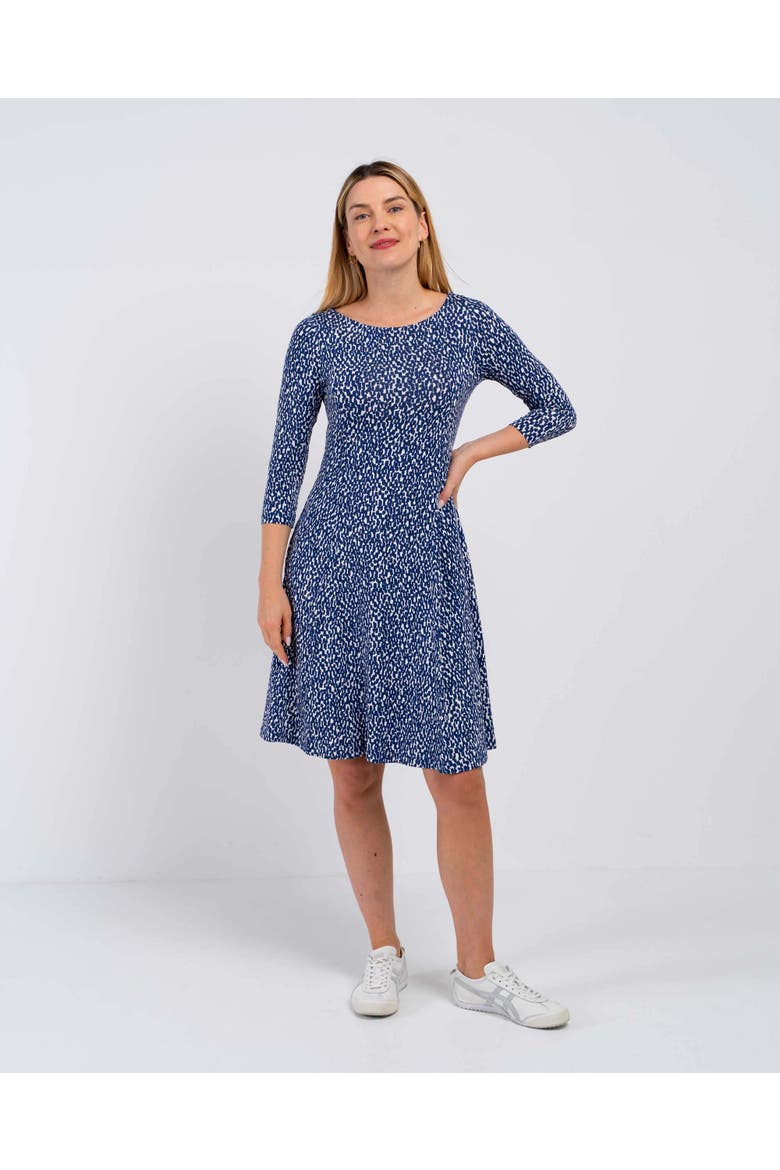 Isla 3/4 Sleeve Dress, Main, color, Bright Navy