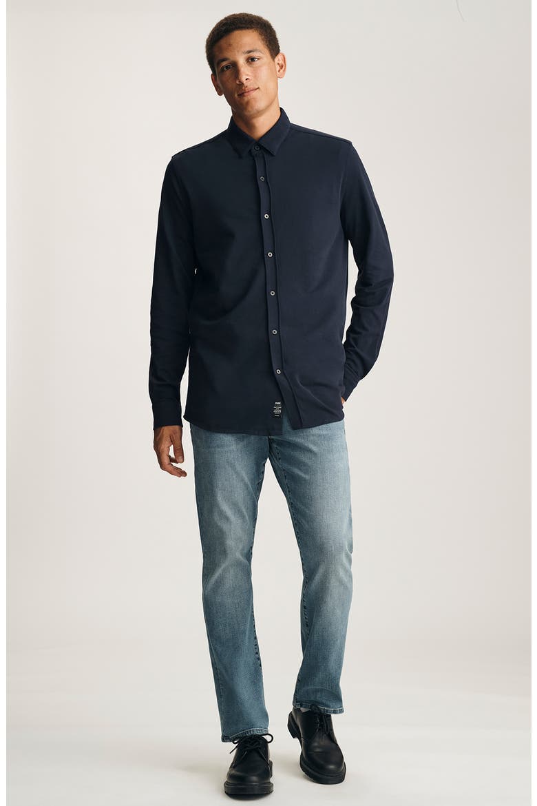Cotton Button-Up Shirt, Alternate, color, BARITONE BLUE