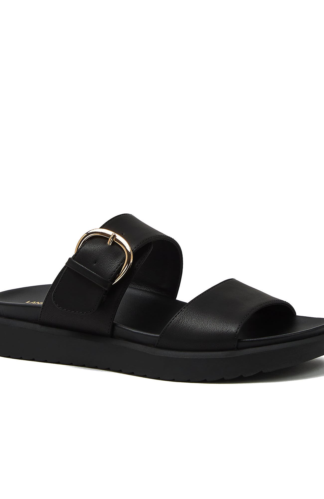 Lands' End All Day Comfort Buckle Slides, Main, color, Black