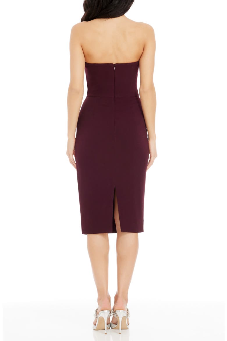 Milan Strapless Sheath Cocktail Dress, Alternate, color, PORT