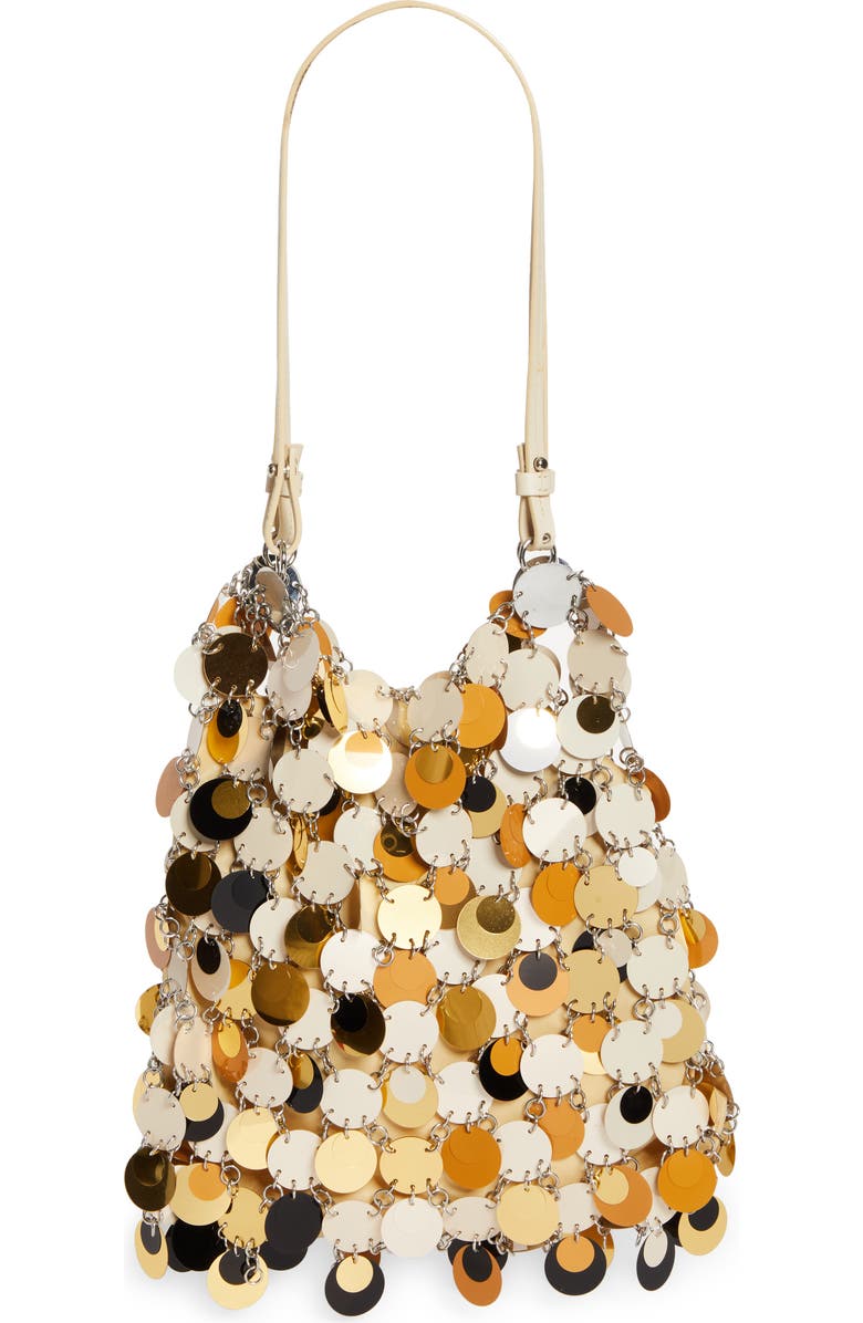 Rabanne Multi Disc Shoulder Bag, Main, color, Guepard / Silver