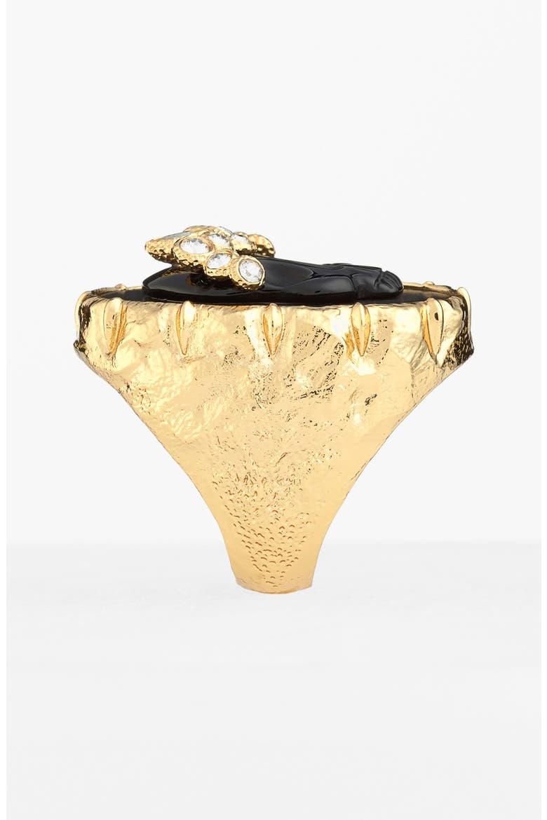 'Elements' Skull Stone Ring, Alternate, color, BLACK AGATE