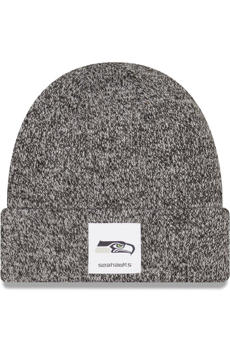 New Era Men's New Era Heathered Black Seattle Seahawks Hamilton Cuffed Knit Hat, Alternate, color,