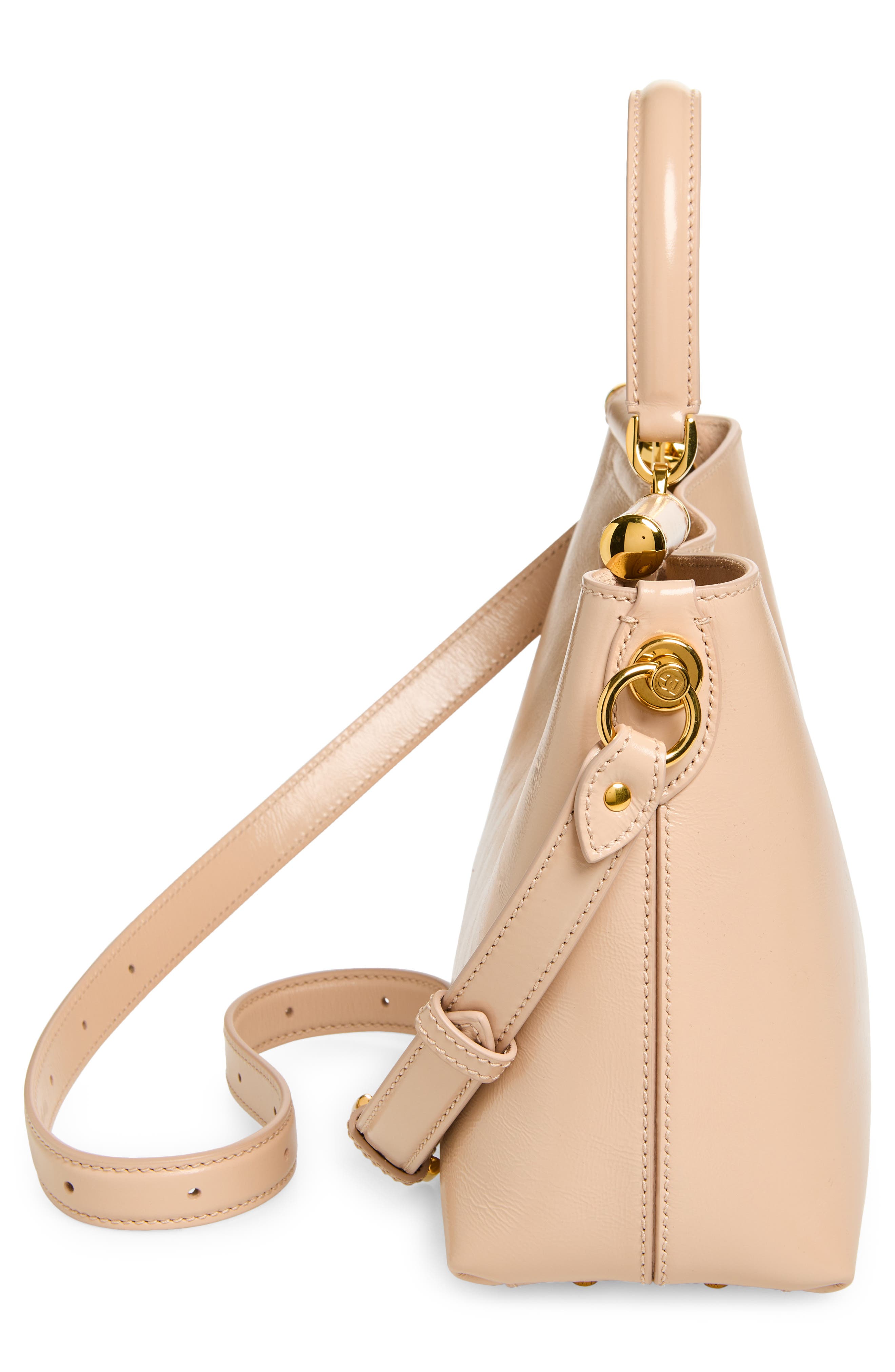 My Sicily Leather Shoulder Bag, Alternate, color, 80095 NUDO 1