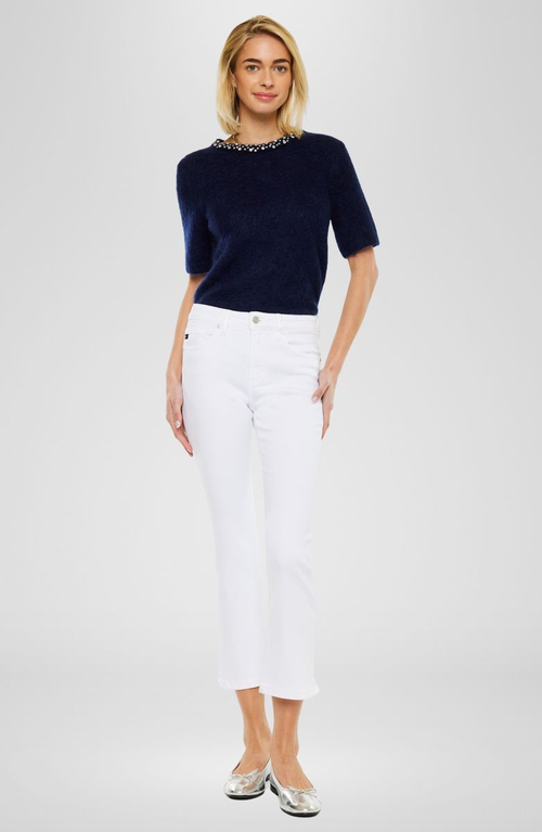 Kancan Bristol High Rise Kick Flare Jeans In White