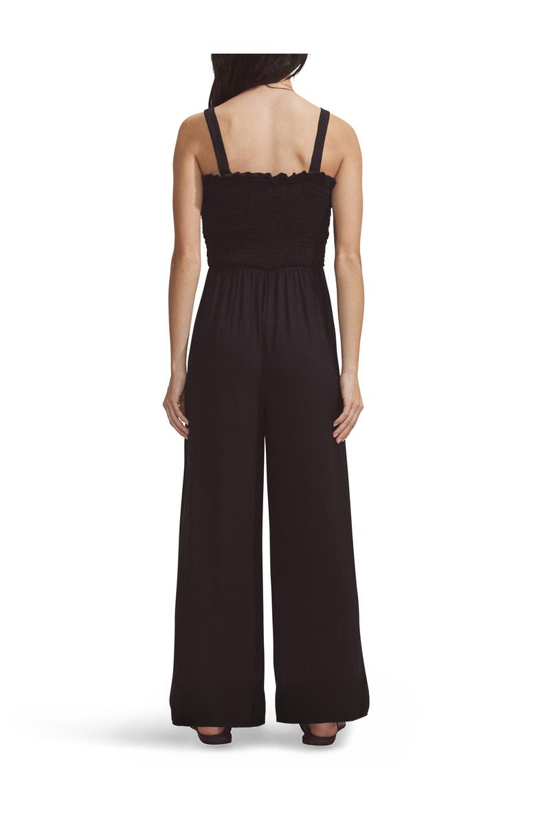 Ro&Zo Shirred Bodice Jersey Jumpsuit, Alternate, color, Black
