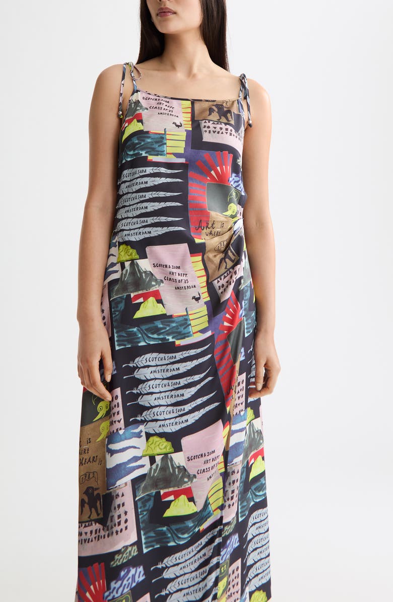 Scotch & Soda Tie Strap Midi Slip Sundress, Alternate, color,