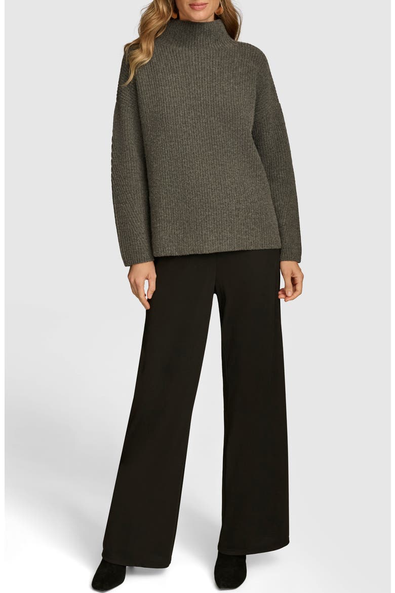 Merino Wool & Recycled Cashmere Mock Neck Sweater, Alternate, color, HEATHER IR