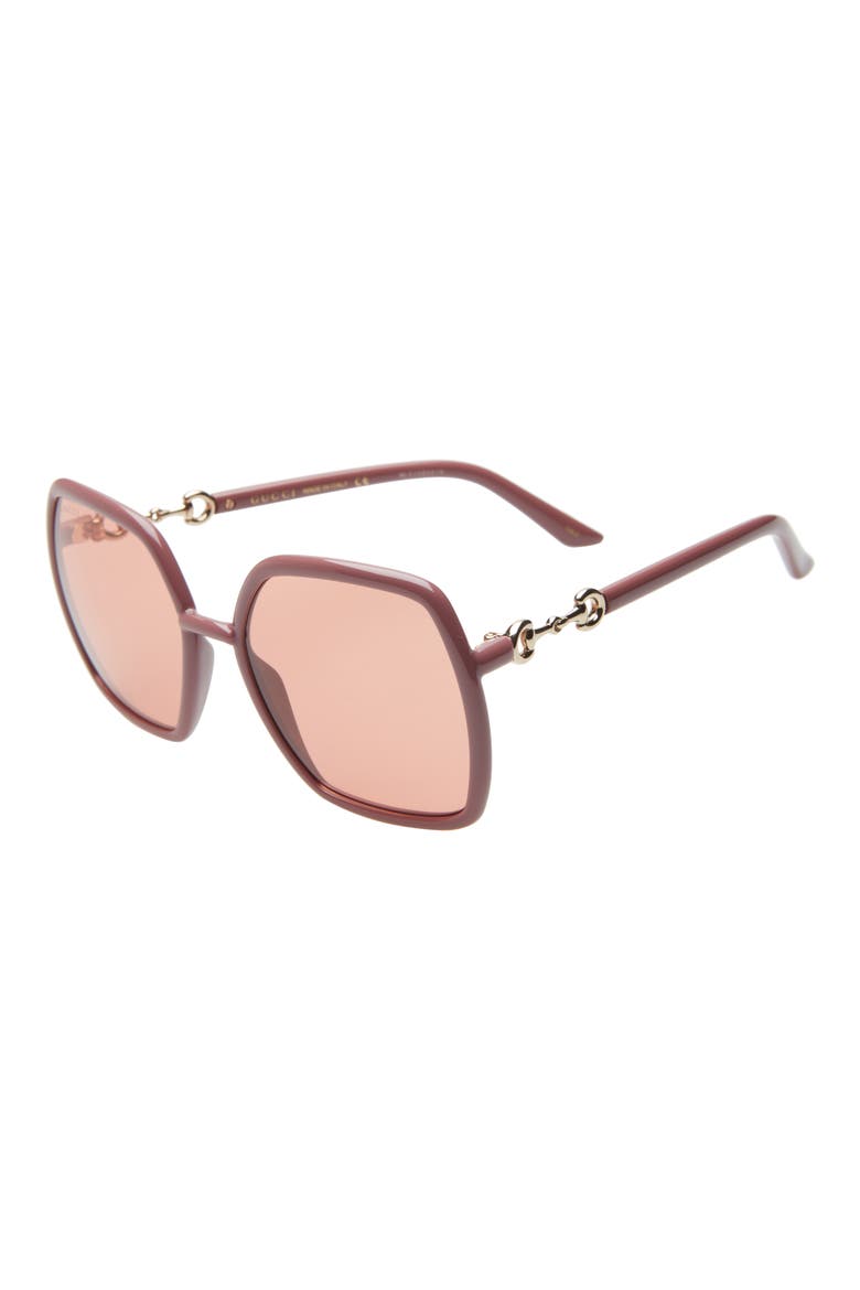 55mm Square Sunglasses, Alternate, color, PINK/ ORANGE