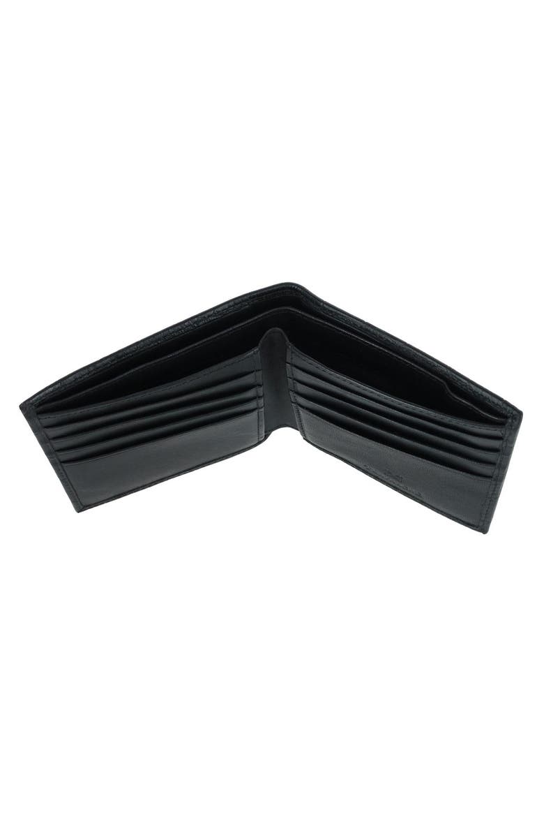 Esteban Croco Embossed Leather 8 Slot Bi-Fold Wallet, Alternate, color, Black