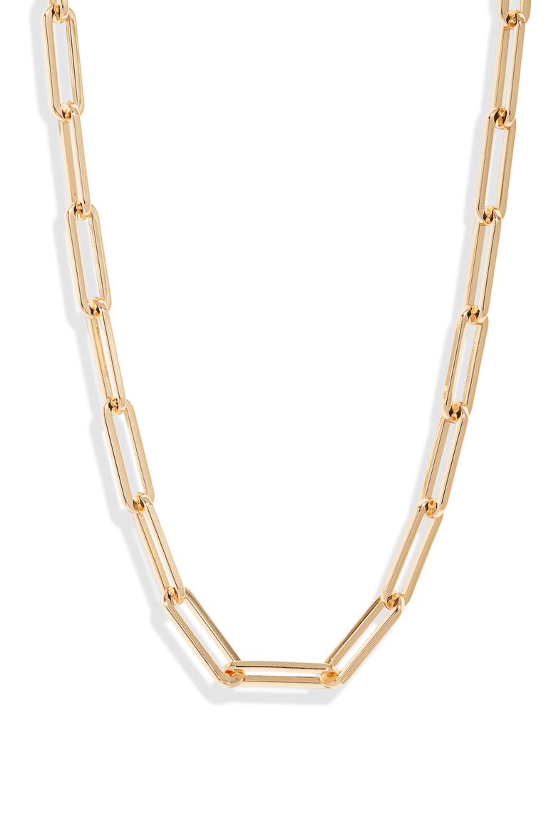 Andi Paperclip Link Necklace, Main, color, GOLD