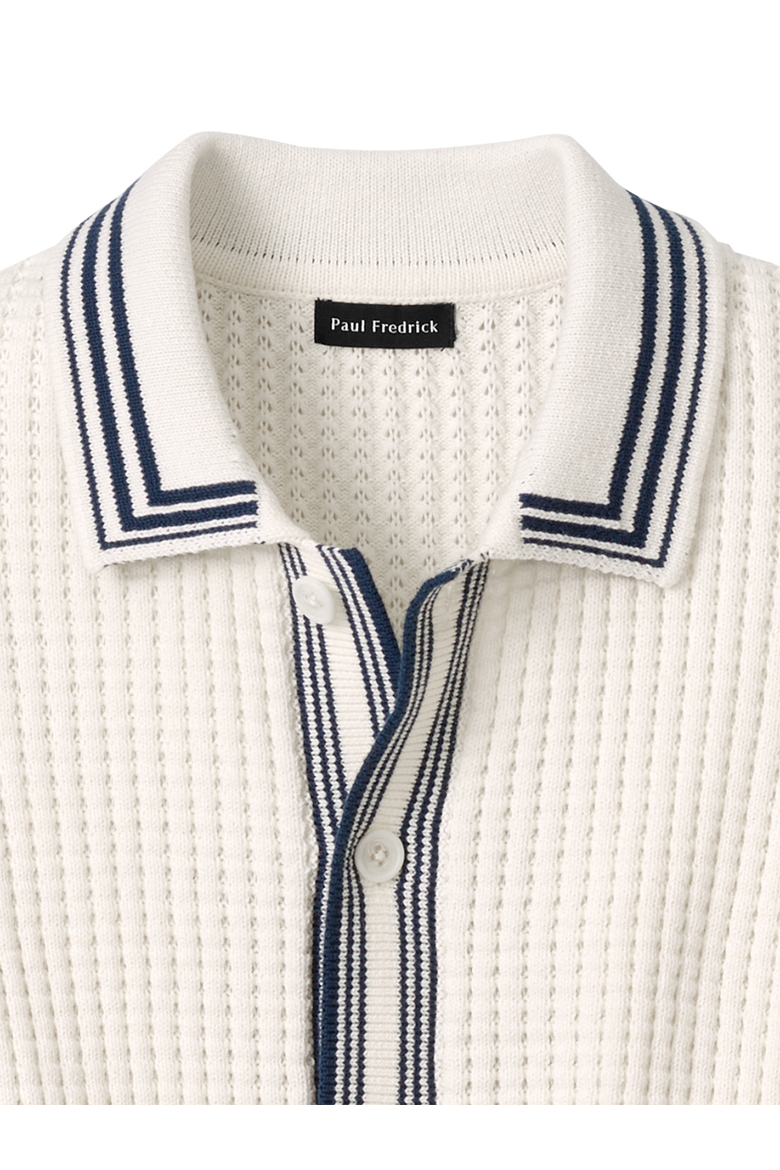 Cotton Button Front Polo, Alternate, color, Ivory
