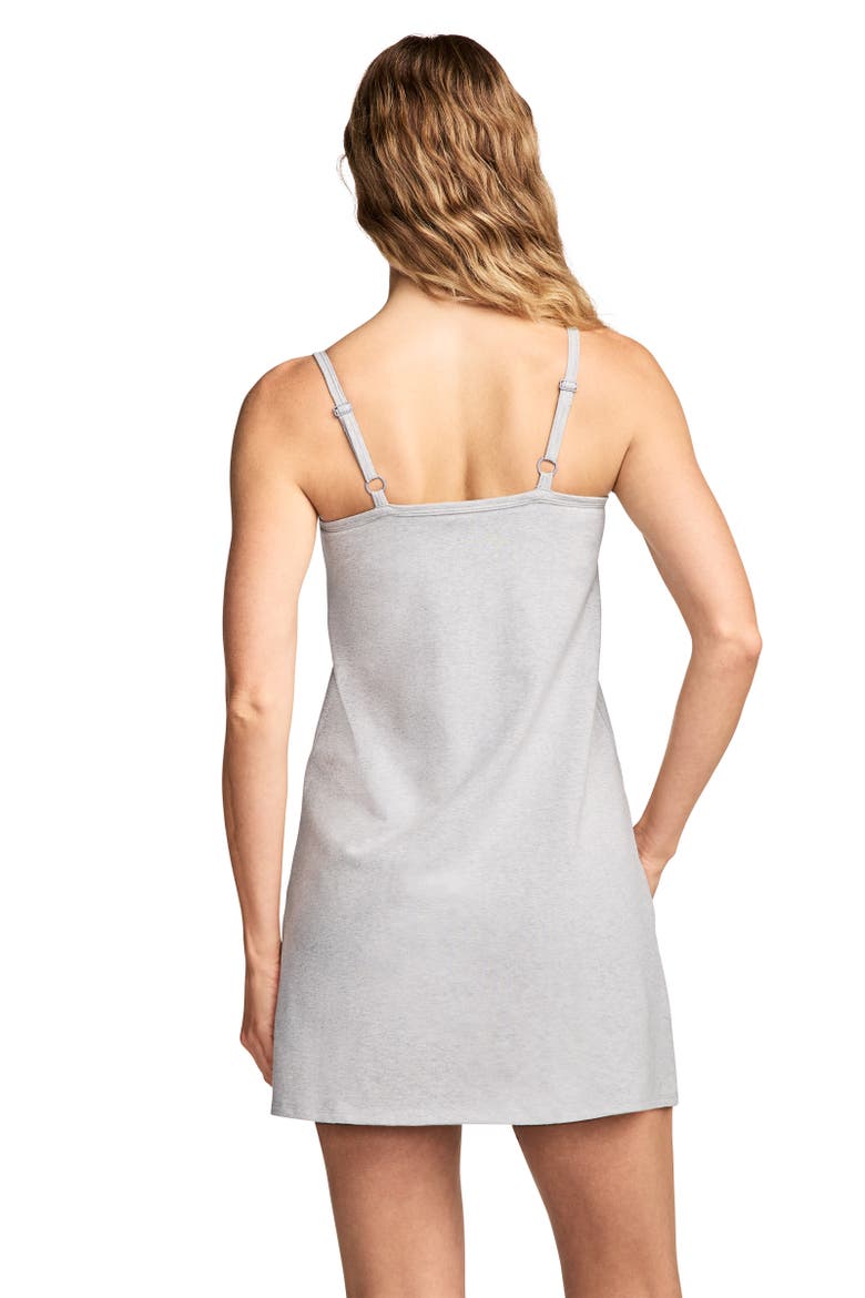Women's Cotton Stretch Cami Dress With Built-In Bra, Alternate, color, Grey Heather