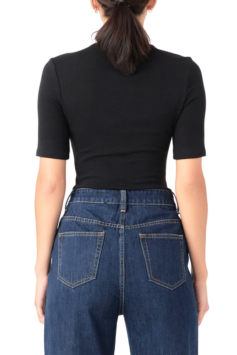 Mock Neck Bodysuit, Alternate, color, BLACK