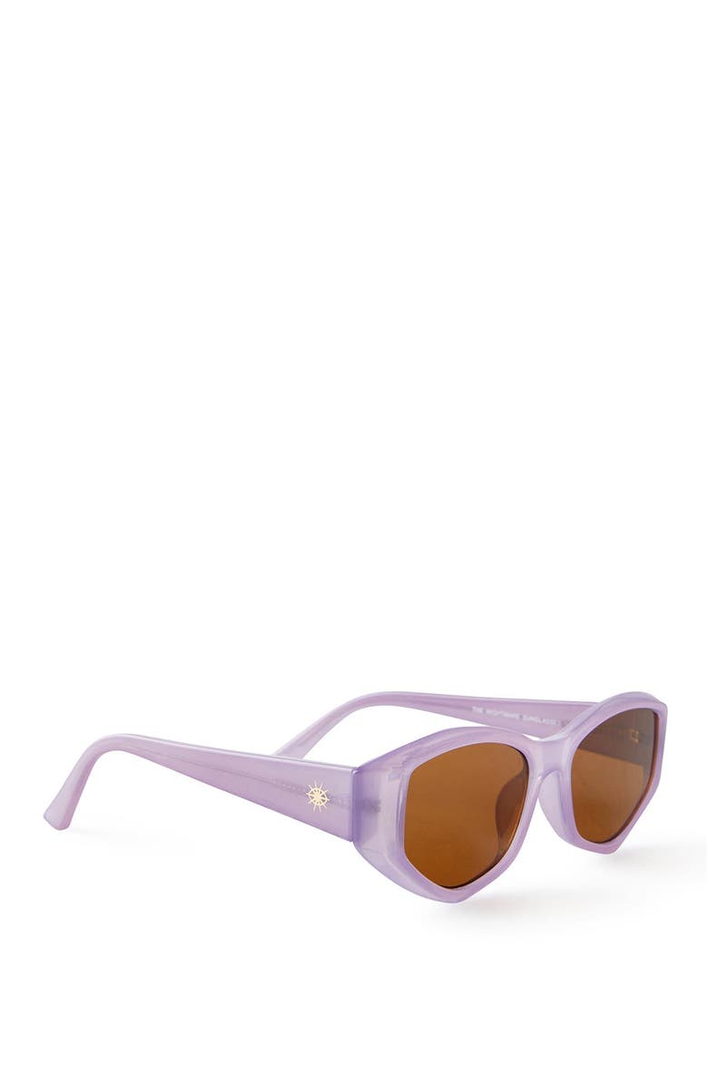 Cotton On Men's The Nightmare Sunglasses, Alternate, color, Frosted Purple Brown