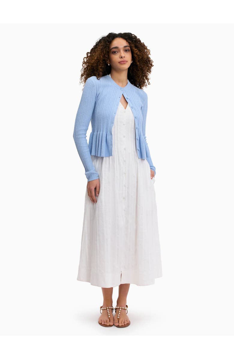 Rebecca Taylor Boucle Knit Cardigan, Main, color, Azure