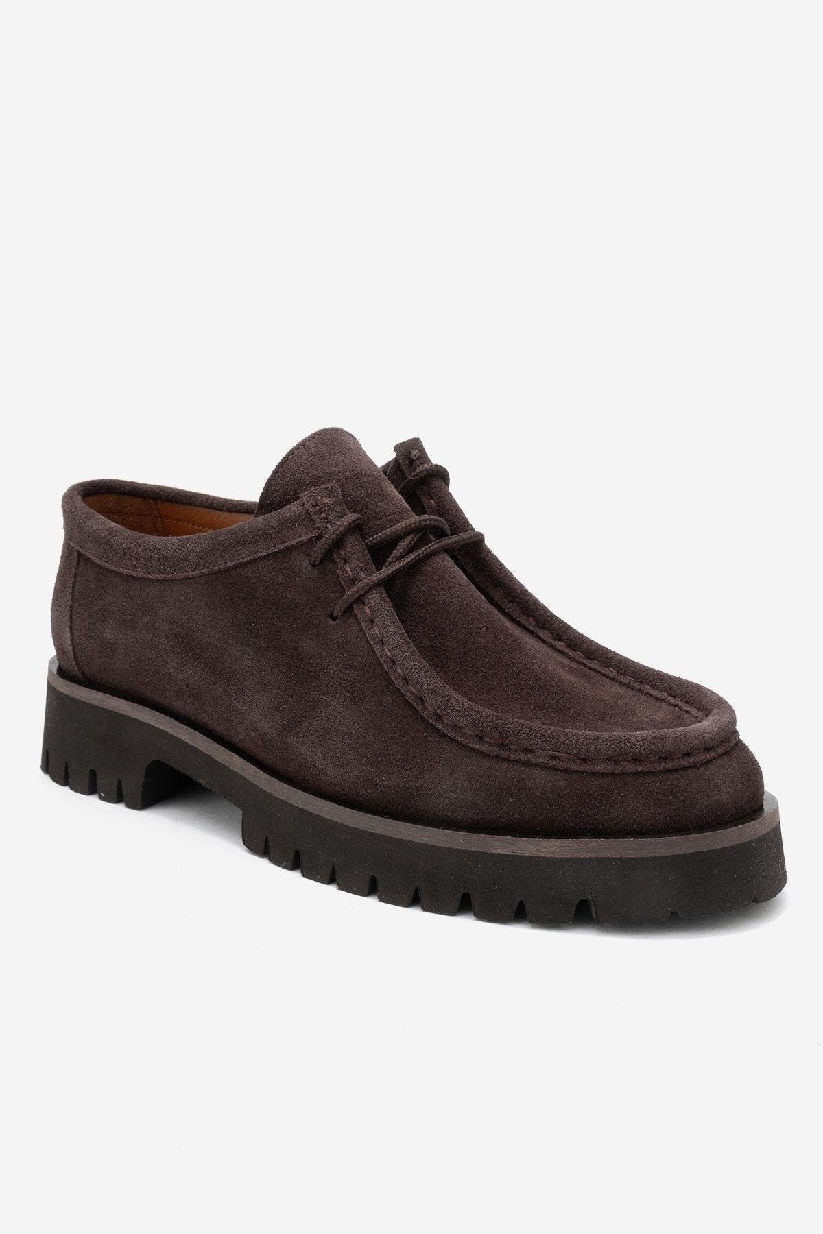 Talia Leather Lace Up Loafer, Alternate, color, Brown Suede