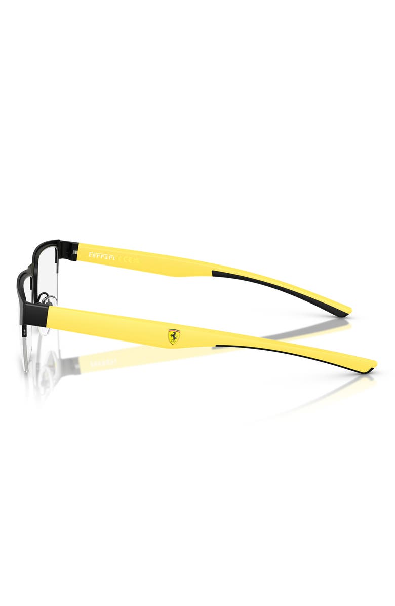 Scuderia Ferrari x Scuderia Ferrari 55mm Rectangular Optical Glasses, Alternate, color, Shiny Black